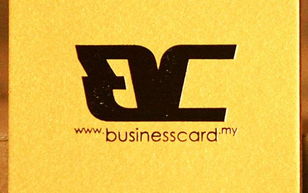 Black Foil Stamping Sample - Golden Auspicious Business Card.