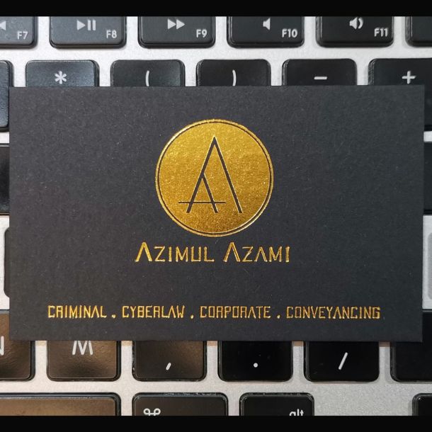 Classic Black Business card - 999 Gold Foil Stamping