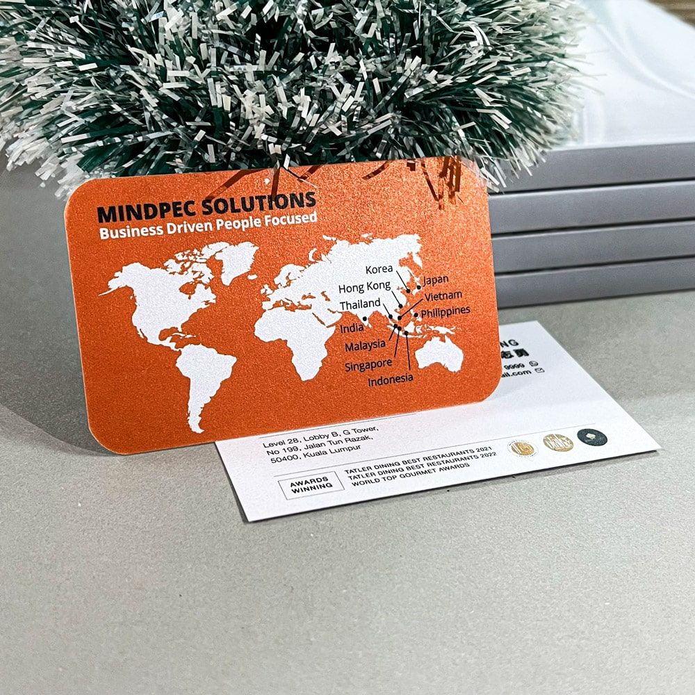 Glittering snow business cards
