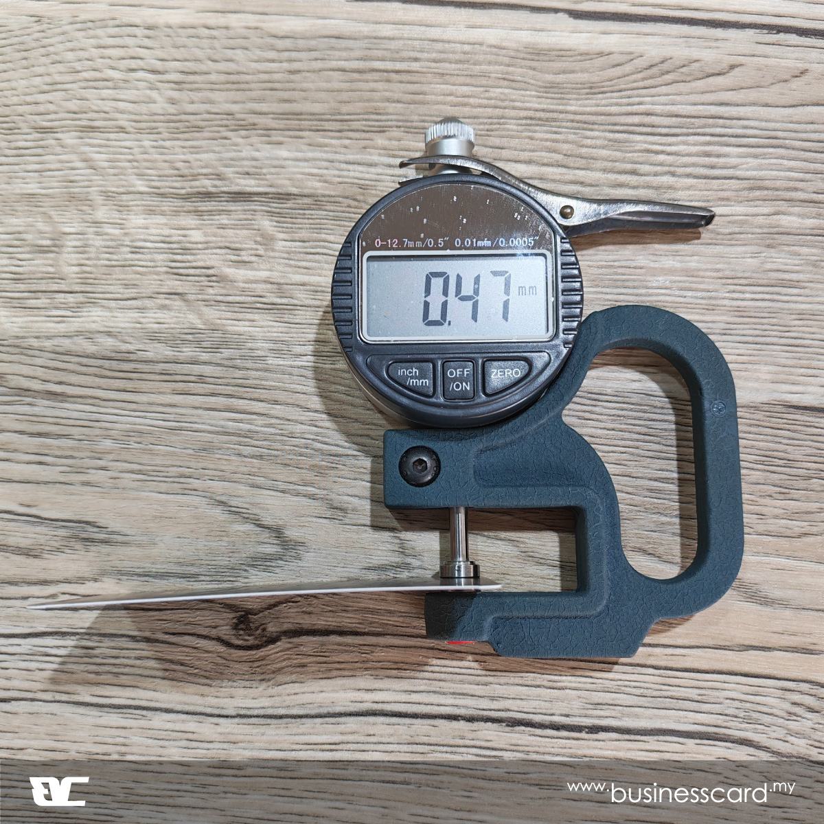 360gsm art card thickness measured with a caliper