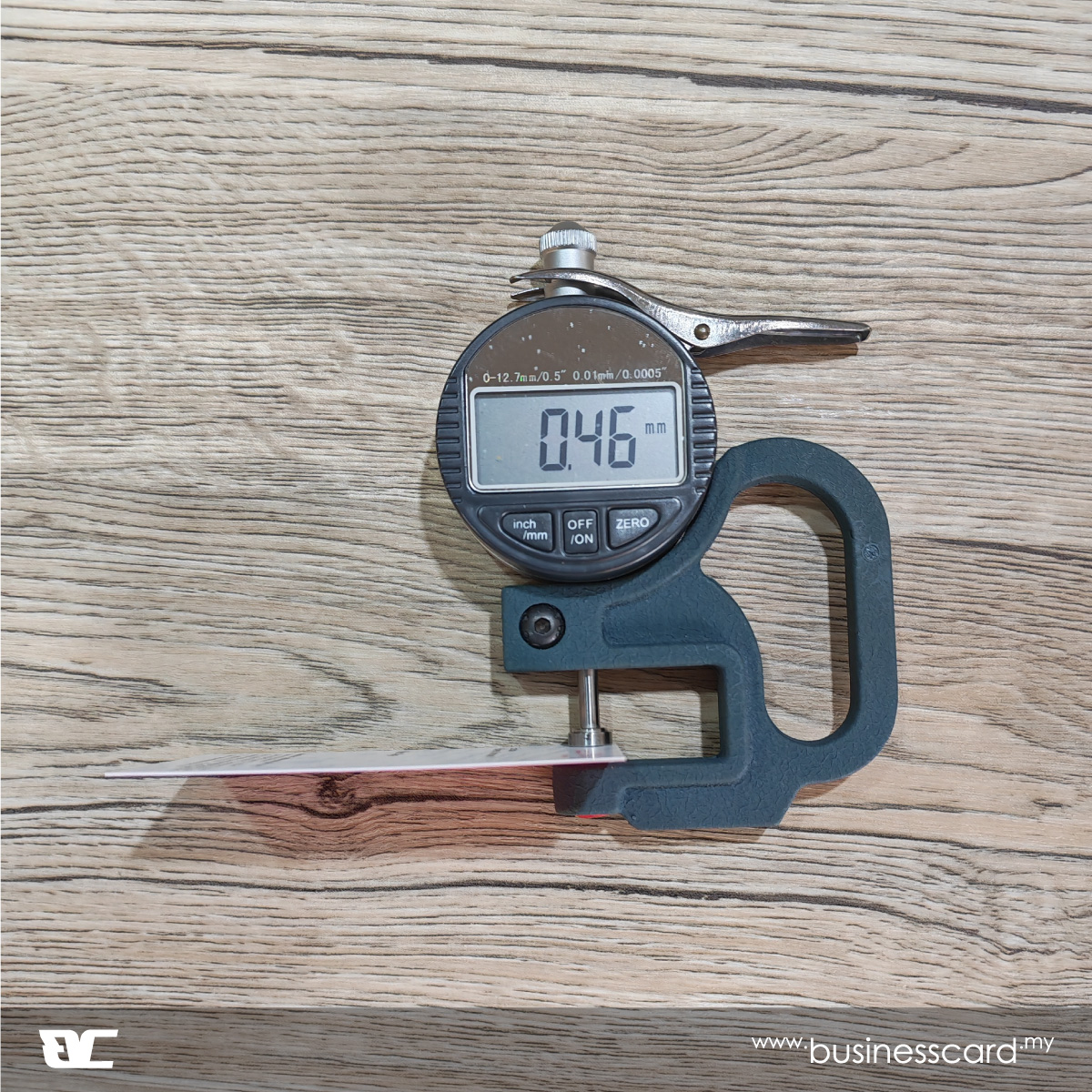 360gsm art card thickness measured with a caliper