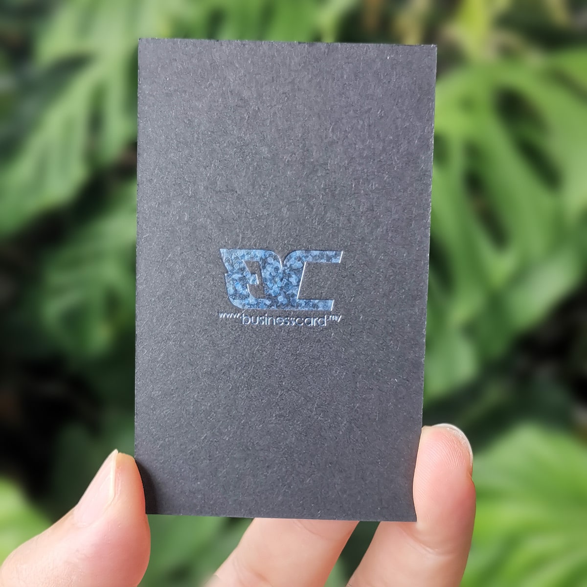 Black Business Cards with transparent pattern hologram foil stamping