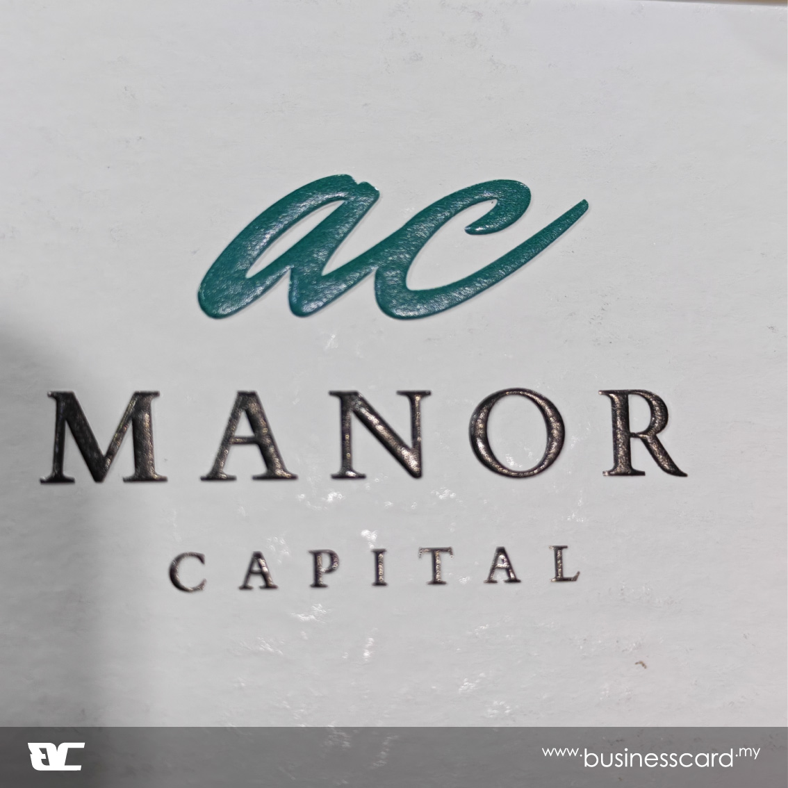 White Evo Business Card with Emboss Logo