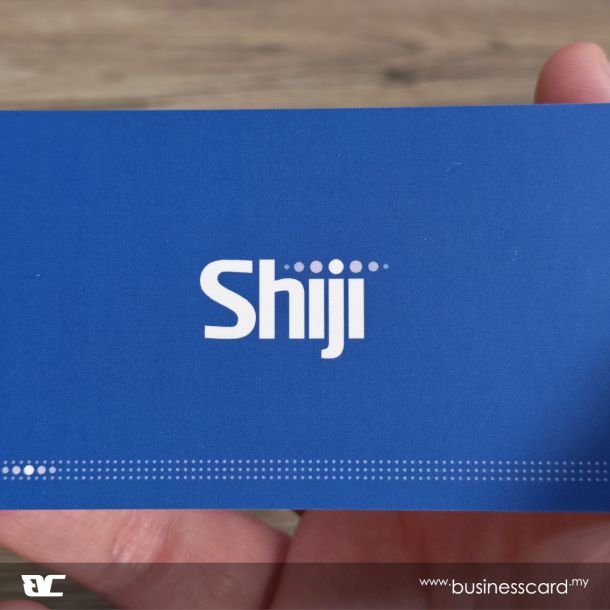 Matt lamination business card with a blue finish