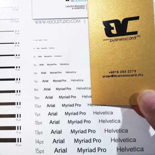 Business Cards Font Size
