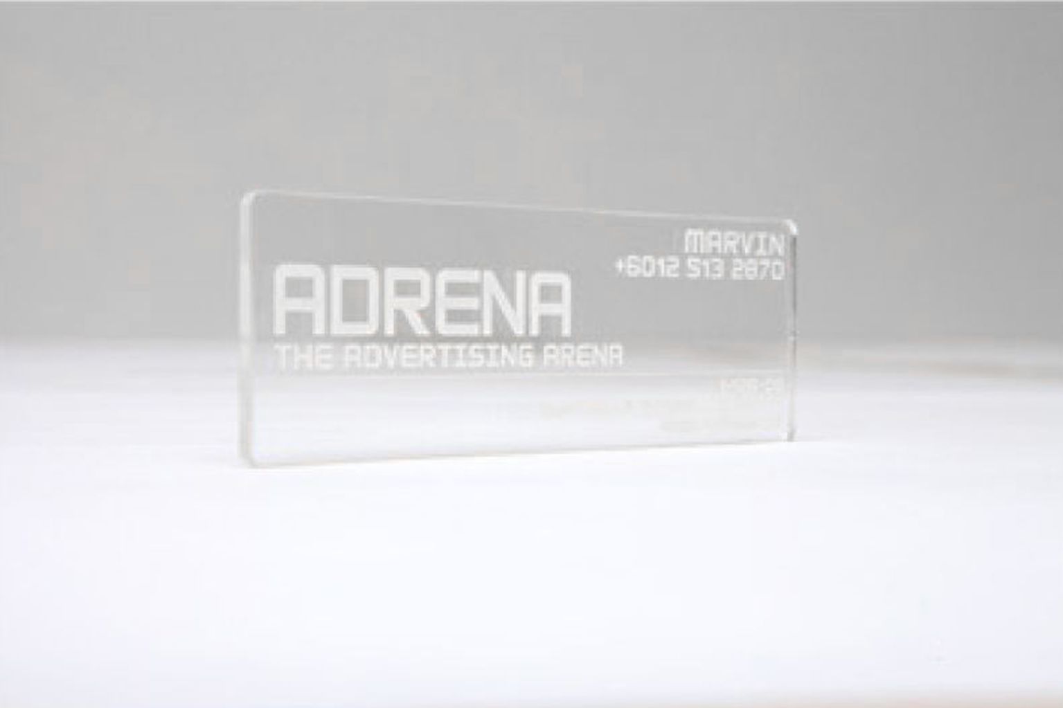 Custom Transparent Name Card | Adrena Custom Transparent Name Card