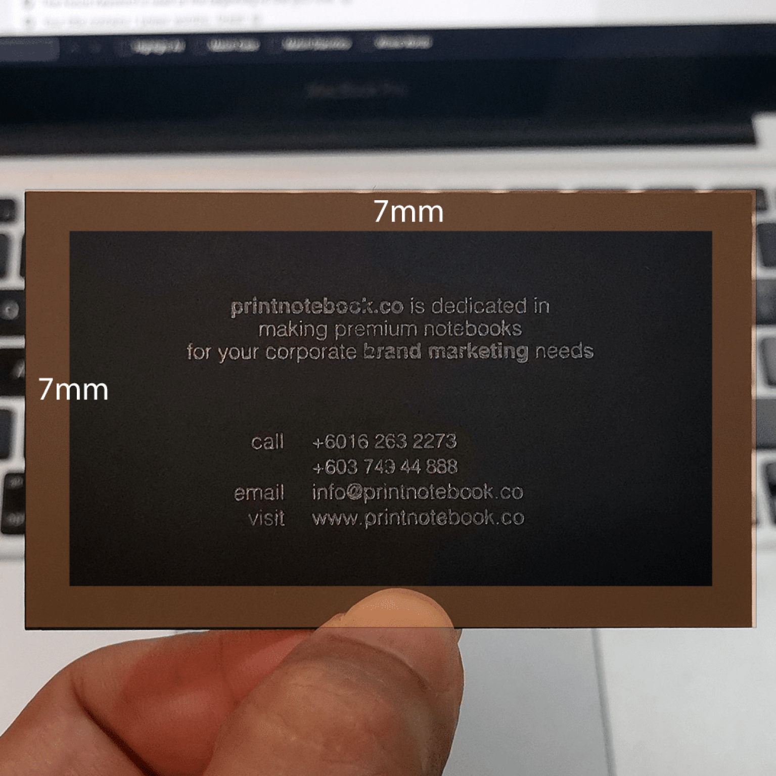 Classic Black Business Cards Standard Size Foil Stamping - margin