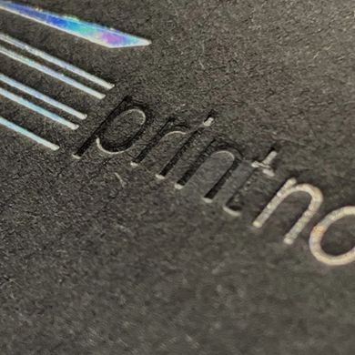 Foil Stamping Business Cards Classic Black Business Card - Transparent Foil + Hologram Silver Foil Stamping