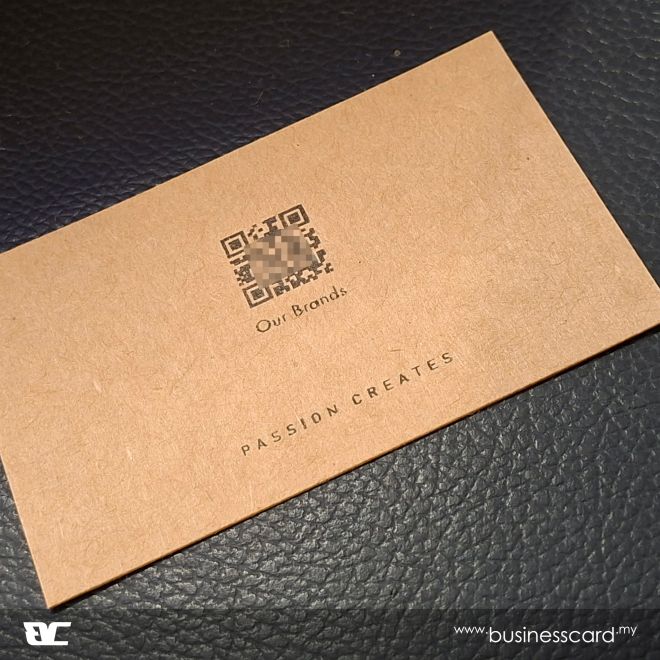 Fine Linen Business Cards (Textured Card) Kraft Business Card - Digital Foil