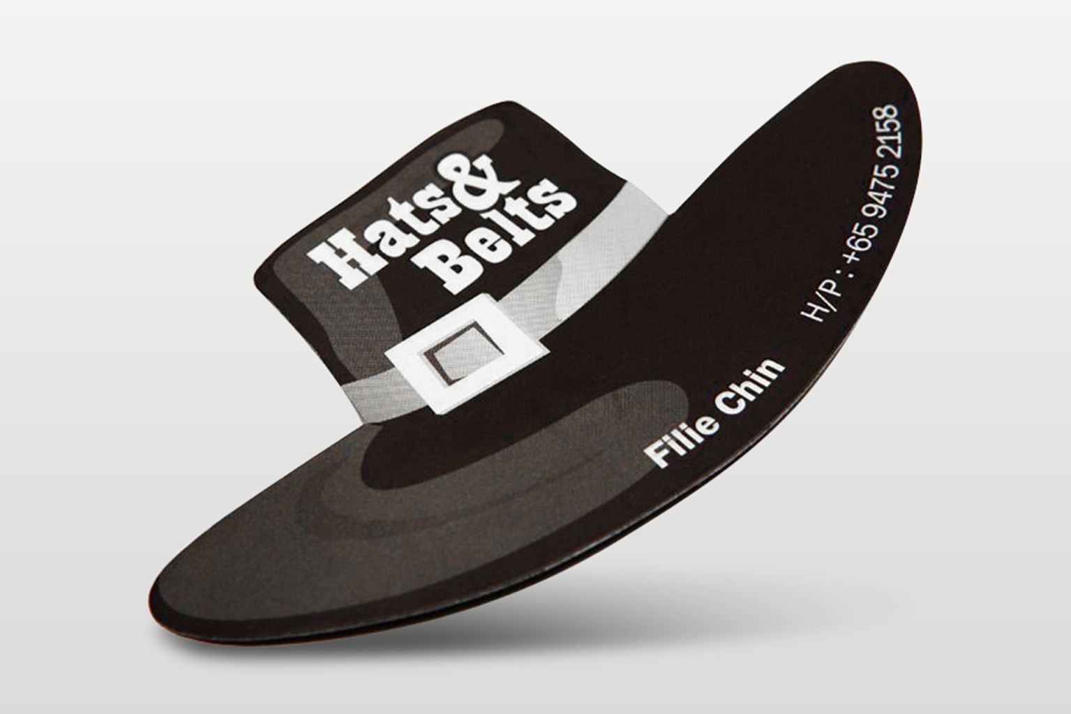 Die Cut Business Card | Hats & Belts, Singapore Die Cut Business Card