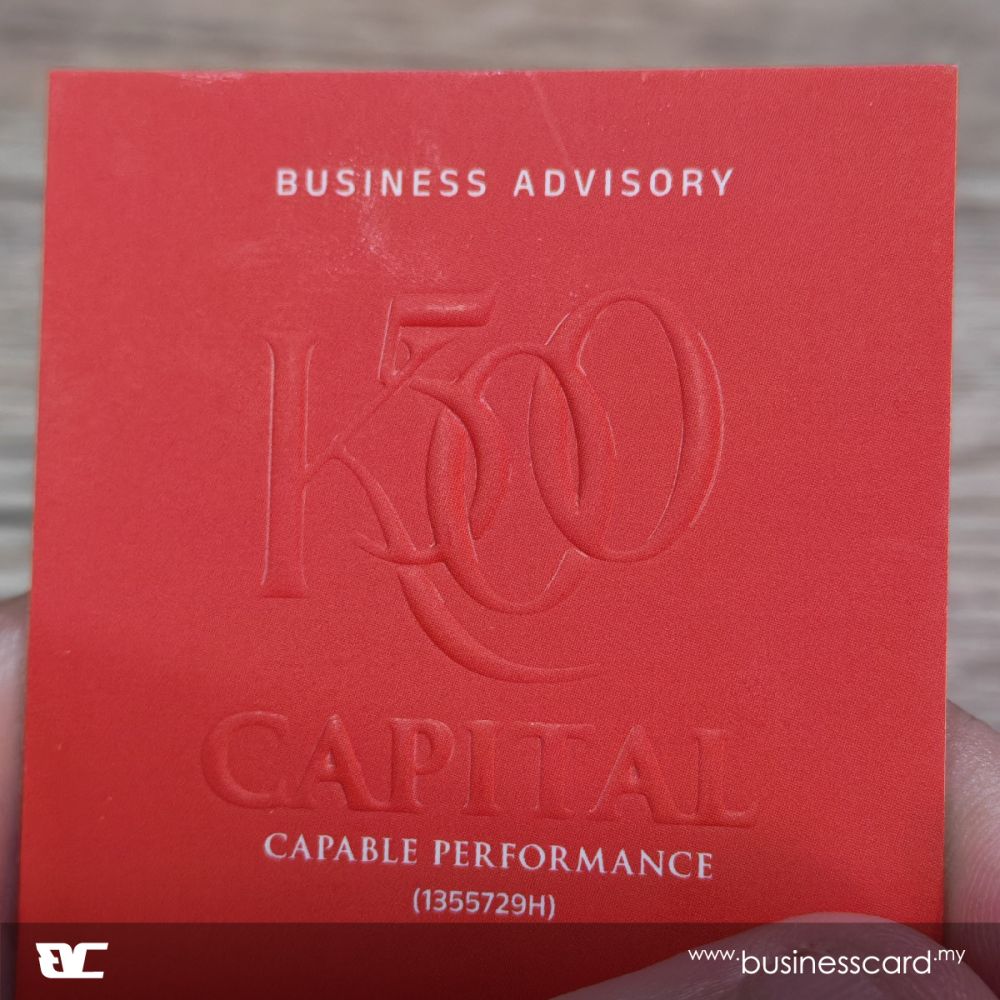 Embossed Business Card Cost: Emboss Method 1 Logo - K500 Capital