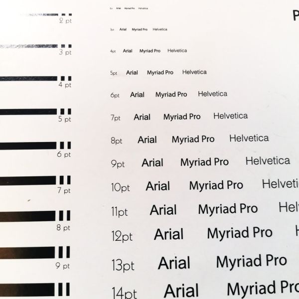 Business Card Font Size Offset Printing Font Size Bench-marking Card