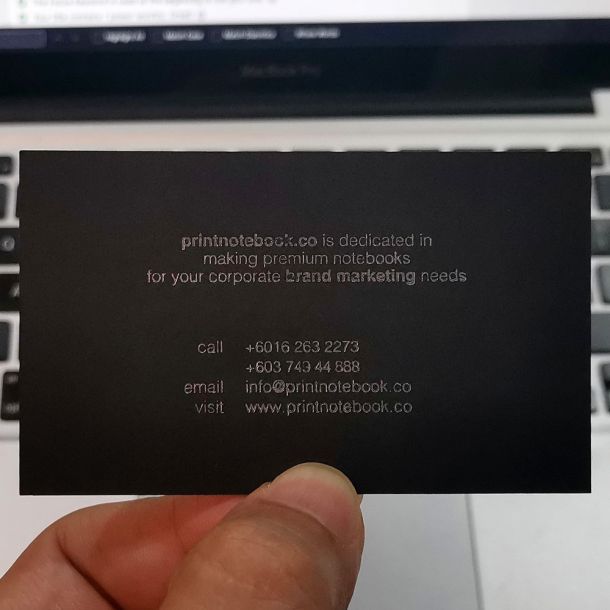 Foil Stamping Business Cards Classic Black Business card - Matt Silver Foil Stamping (BCMY12)