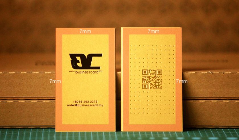Auspicious Golden Business Cards Auspicious Golden business card - foil stamping artwork margin